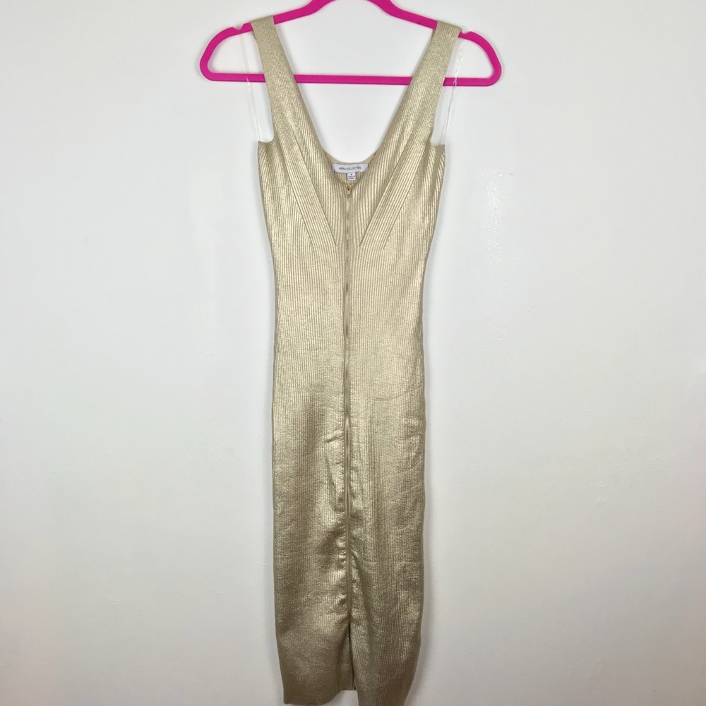 Hera Collection Gold Metallic Dress. NWOT Size S